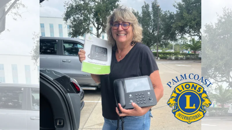 Lions Club hearing and caption call phone community feature